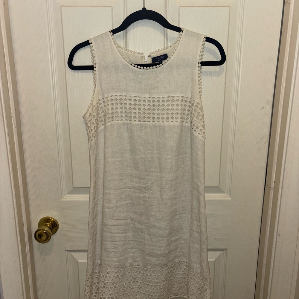 Kaari Blue Cream Lace Mini Dress